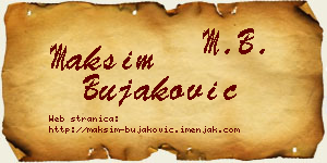 Maksim Bujaković vizit kartica